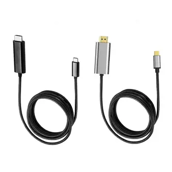 

Type-C To HDMI Male HD Video 4K Conversion Cable Adapter Support For Mac Huawei Notebook 1.8 Meters