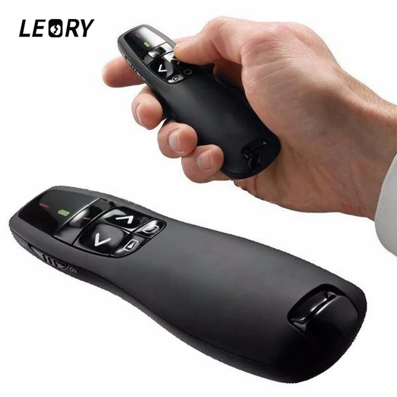

LEORY R400 Wireless PPT Remote Control 2.4G USB Portable Handheld Presenter Remote With Red Laser Pen For Powerpoint Wholesale