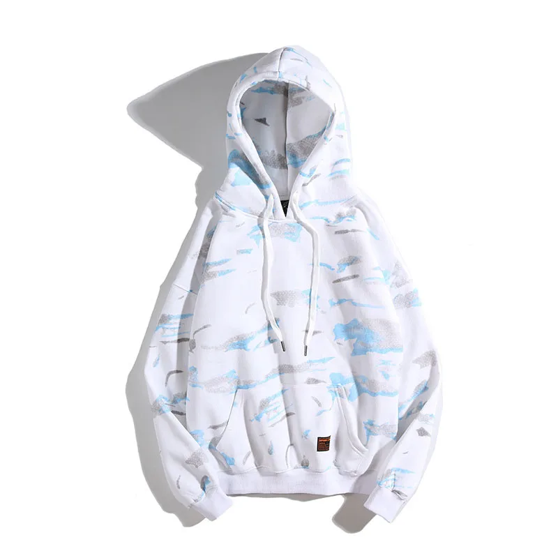 

Man's And Women's Cloud Printed Cotton Long Sleeve Pullover Sweatshirt Japanese Style Street Casual Wear Hoodies