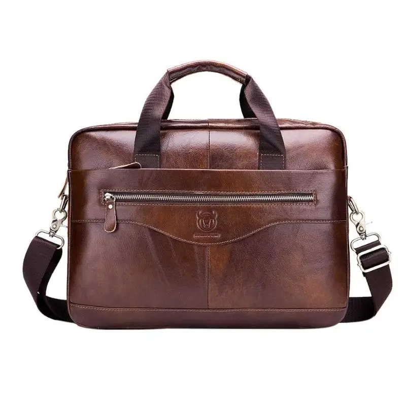 

BULLCAPTAIN Business Men Briefcase Bag Promotion Simple Famous Brand Luxury Leather Laptop Bag Man Handbag Messenger Bags