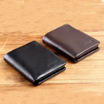 

2019 HOT Luxury men's luxury wallet high quality leather classic three fold short card package