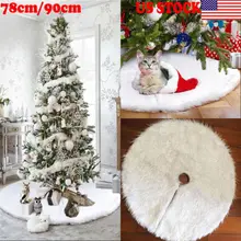 78 см/90 см Снежный плюш Рождественская елка юбка базовый Коврик покрытие Рождественские вечерние украшения