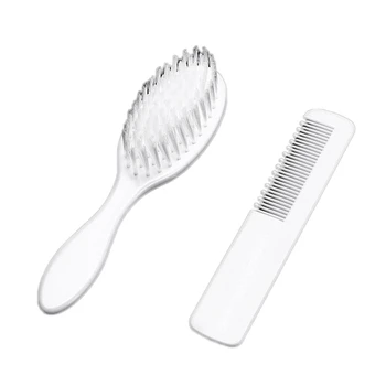 

Headwear Baby Girls Boys White Hairbrush Newborn Hair Brush Infant Plastic Comb Head Massager