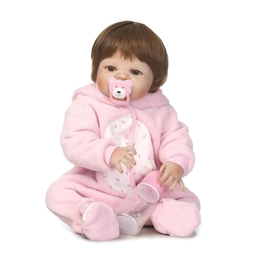 

Kids Soft Silicone Realistic With Clothes Collectibles, Gift, Playmate Pink Unisex 2-4Years Reborn Baby Doll