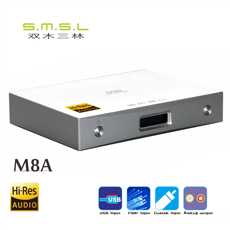 

New version SMSL M8A ES9038Q2M 32Bit/768kHz DSD512 DAC USB/Optical/Coaxial/ input XMOS USB Decoder humanized operation