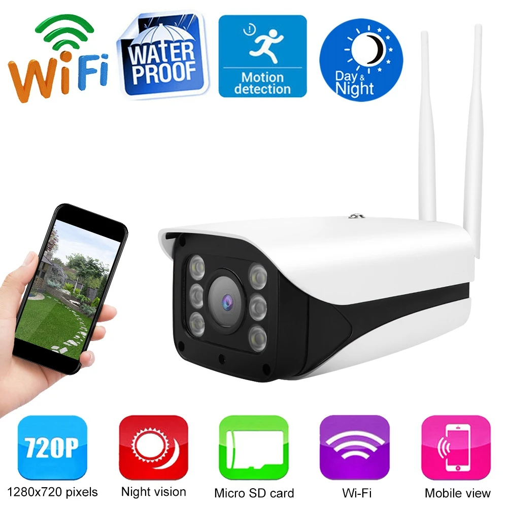 

720P Wireless WIFI IP Camera Waterproof Bullet Phone Control Network Camera Home Security camera 2019