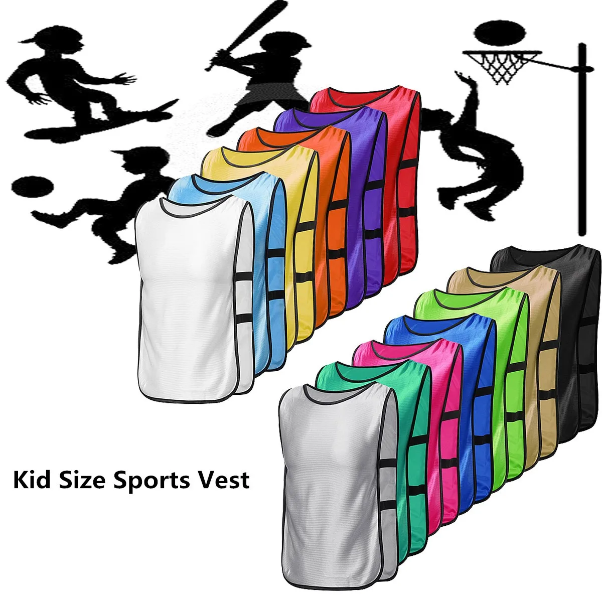

5PCS Children Kids Team Sports Football Soccer Training Pinnies Jerseys Train Bib Vest Training Equipment