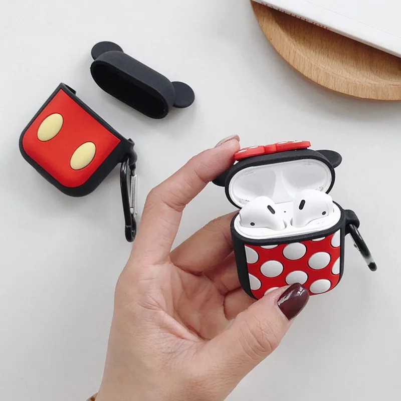 

Cartoon Silicone Case For Apple Airpods 1 2 Cases Cute Coque Bag Pothook Earphone Accessories Pouch Funda Air Pods silicon Cover