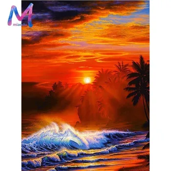 

Full Square 5D DIY Diamond Painting Landscape Sunrise Diamond Embroidery Sale Picture Of Rhinestone Mosaic Seaside Decor Home