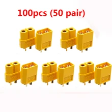 100pcs (50 pair) Wholesale XT60 Male Female Bullet Connectors Plugs For RC Lipo Battery imax b6 Battery Accessories wholesale