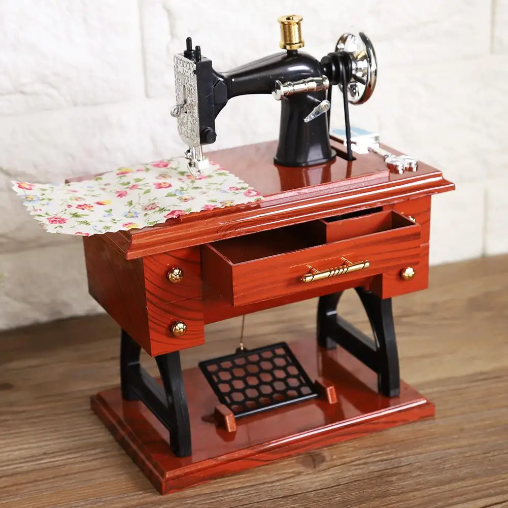 

Sewing Machine Style Music Box Collection Anniversary Birthday Gift Table Decor
