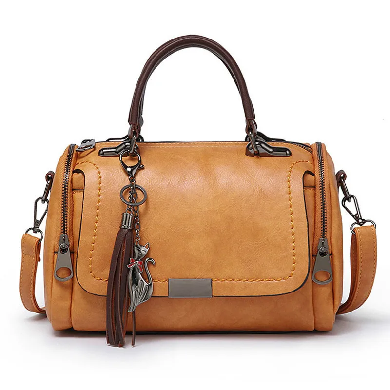 

Zipper Crossbody Bags For Women 2019 New Vintage Ladies Leather Handbags Women Bags Designer Tassel Shoulder Bag Female