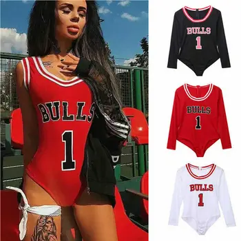 

Hot Sale Women Girls Fashion Casual Summer Long Sleeve Stretch Bodysuit Leotard Jumpsuit