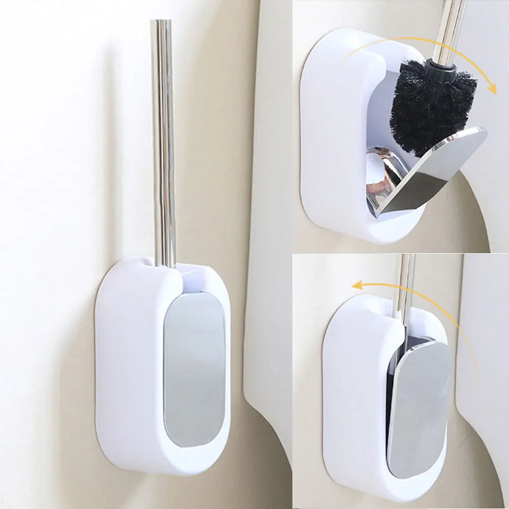 

Bathroom Modern Toilet Brush Set Long Handle Home Wall Mount Cleaning Punch Free Storage Box