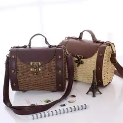 Открытый Ретро Sling Bag плетёная ротанговая сумка пляжная сумка корзины ручной работы для хранения сумки 20*16 см/7,87*6,30 в