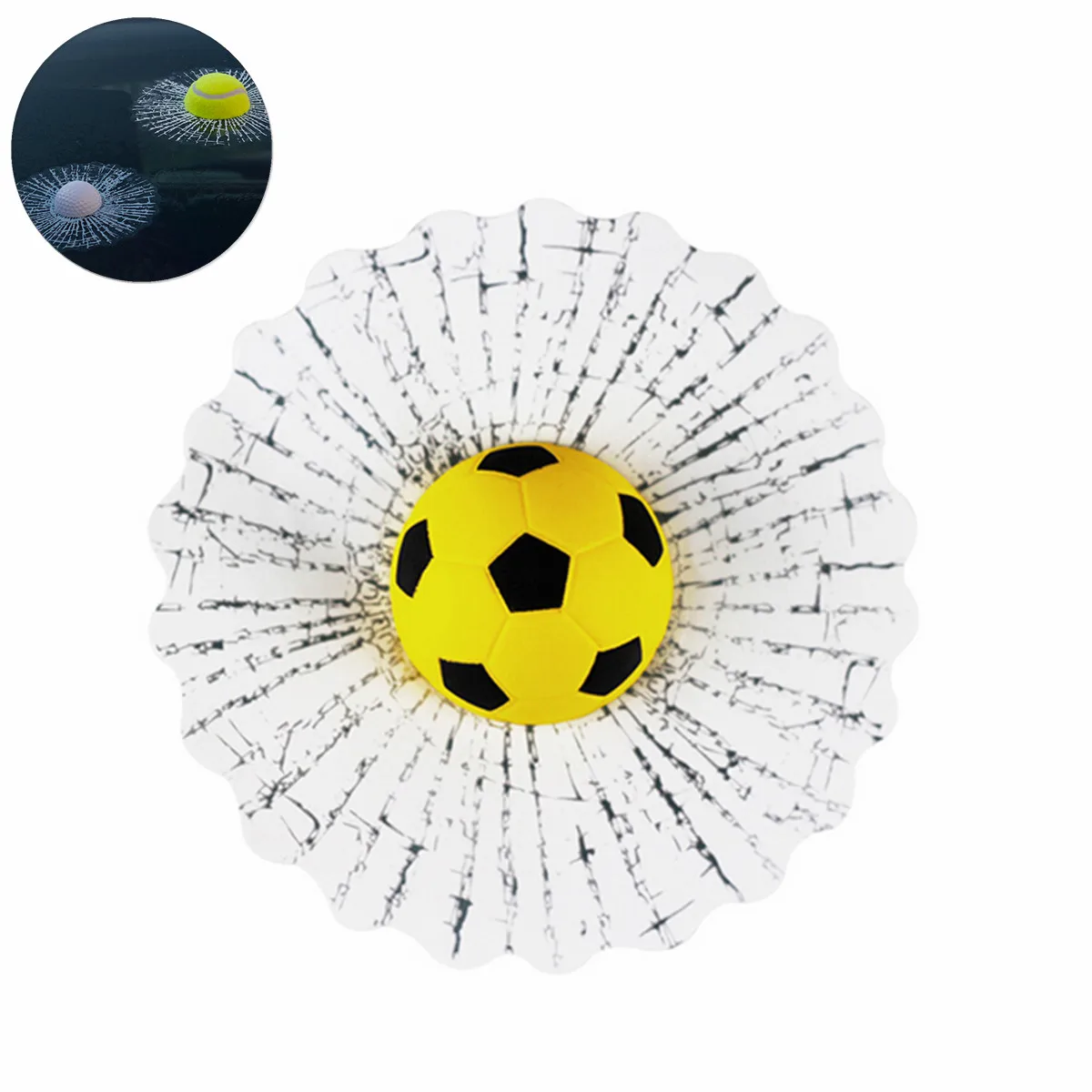 

3D Car Stickers Funny Sticker Auto Car Styling Ball Hits Car Body Window Sticker Self Adhesive Tennis Decal Car Styling Decor