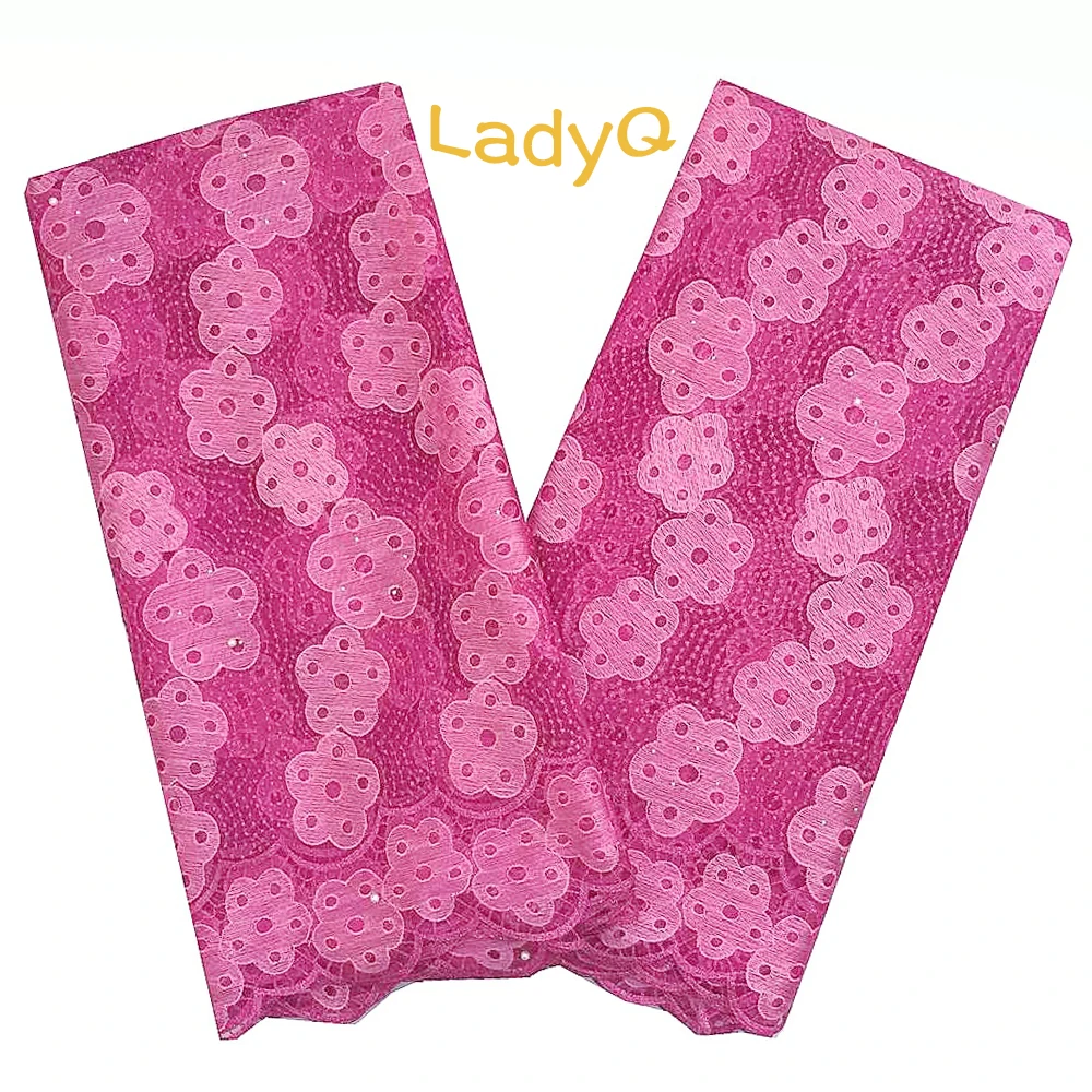 Женская кружевная ткань LadyQ белая из фатина Королевского синего цвета с вышивкой