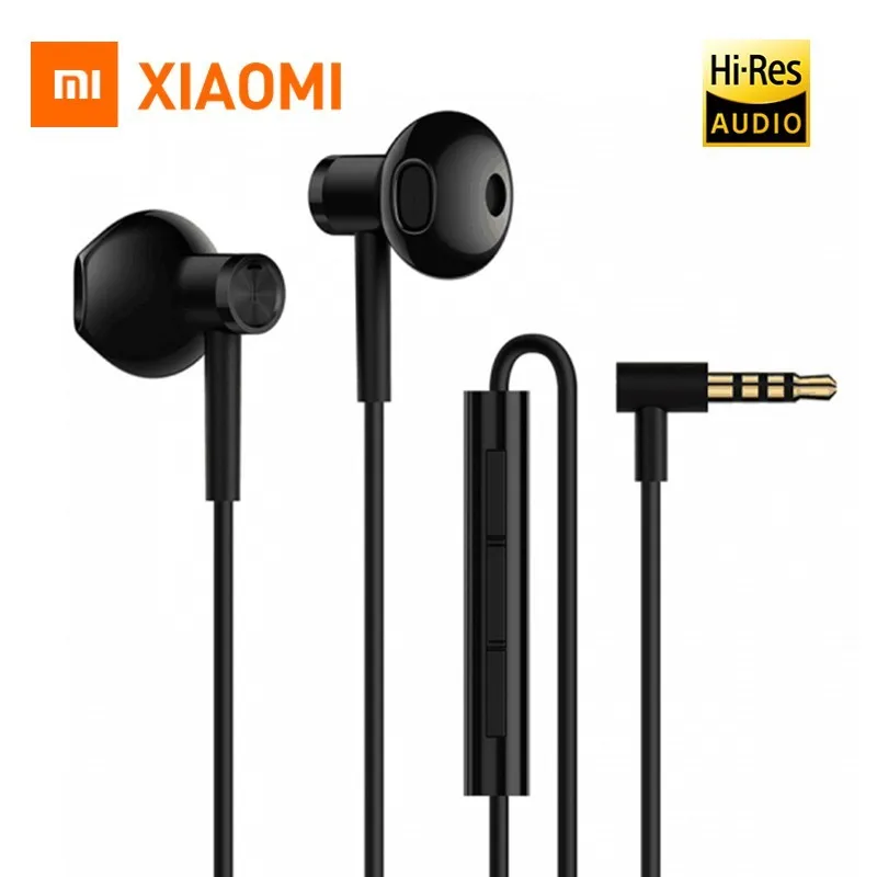 

Original Xiaomi Hybrid DC Half In-Ear earphone horn L-Shape Plug MEMS Microphone Wire Control Dual Driver for Android system