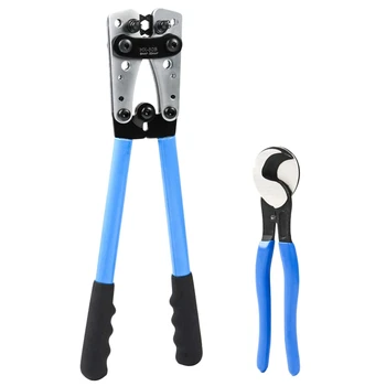 

Battery Cable Lug Crimping Tools Hand Electrician Pliers For Crimping Wire Cable From Awg 8-1/0 With Cable Cutters Thickened A