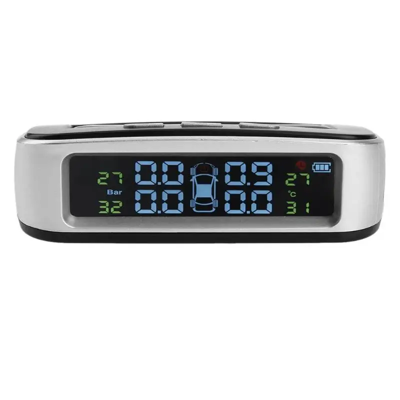 Smart Solar TPMS Car Tire Pressure Monitor System Solar Power with 4 Internal Sensors Car Wheel Security Alarm Systems