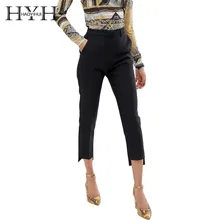 HYH HAOYIHUI 2019 New Pants Women Cropped Trousers Black Straight Front Easy To Wear цена HYH HAOYIHUI 2019 New Pants Women Cropped Trousers Black Straight Front Easy To Wear цены онлайн