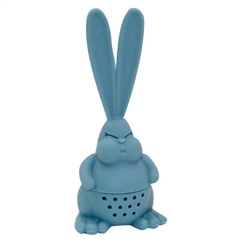 

Wholesale Cute Tea Tools Cartoon Angry Rabbit Tea Strainer Candy Color Silicone Tea Strainer