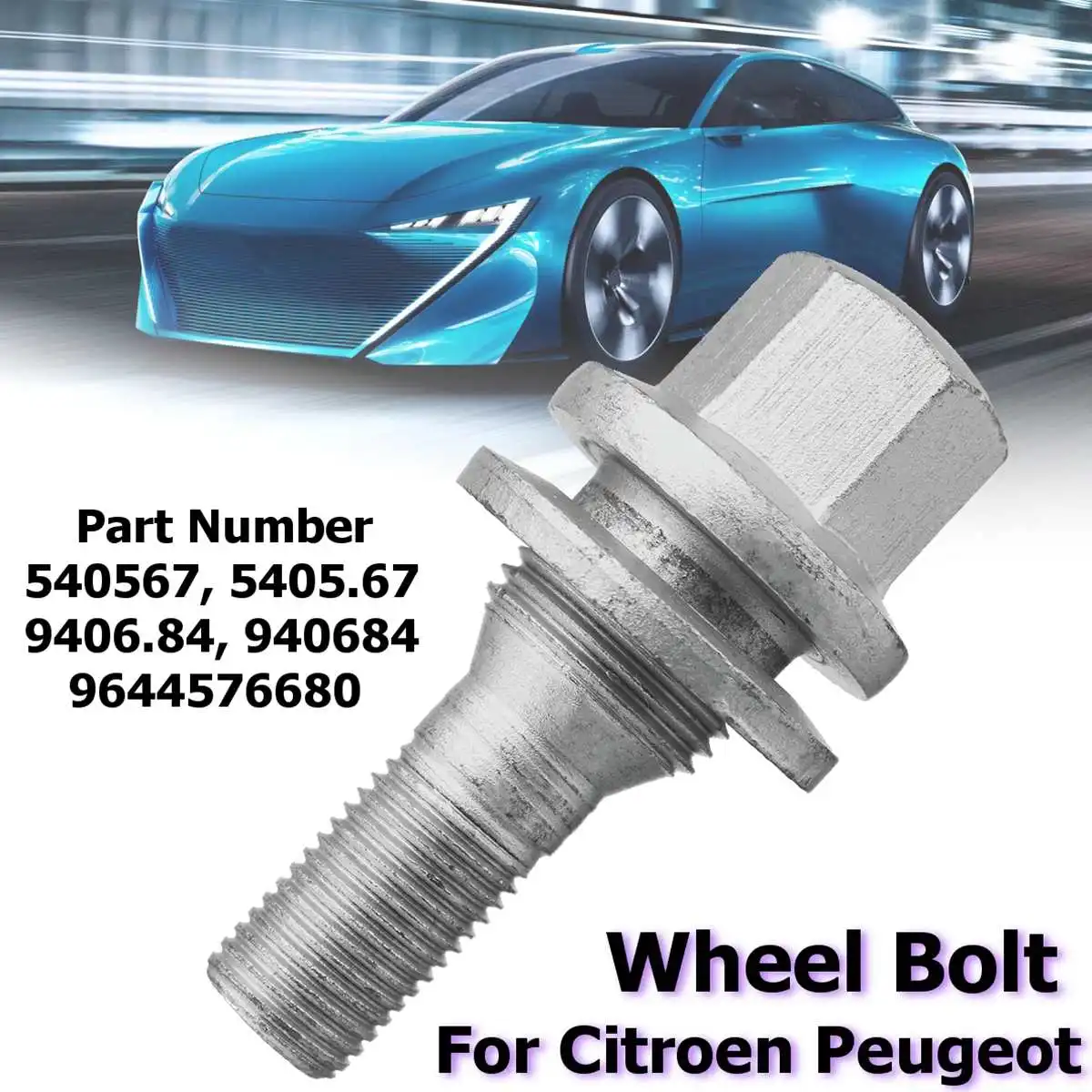 

17mm Alloy Wheel Bolts Flat Seat Washer For Peugeot 1007 206 207 307 308 406 407 607 for Citroen C5 C4L Car Accessories 540567