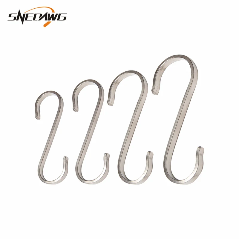 2pcs 304Stainless Steel S Sharped Hooks Hanger Kitchen Bathroom Cabinet Storage Holders for Clothes Pot Pan Holder | Обустройство