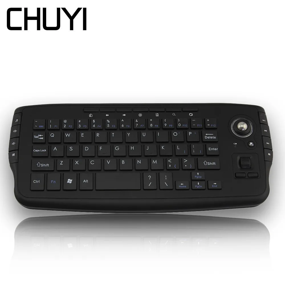 CHUYI 2 4g Портативная мини беспроводная клавиатура Trackball Air Mouse функциональная