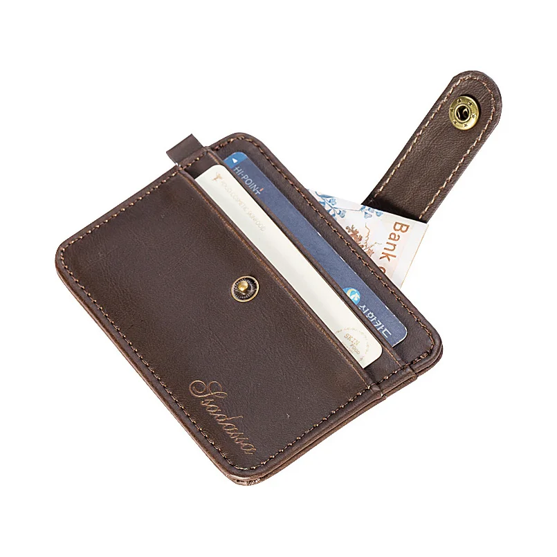 

Matte Leather Men Card Holders Slim Short Credit Cards Case Vintage Hasp Multi Cards Wallets Mini Light Clutch Money Wallet Male