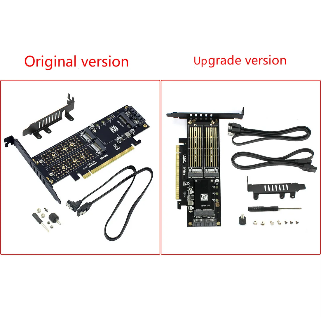 M.2 NVMe SSD NGFF к PCIE 3,0X16 адаптер M Key B Ключ mSATA PCI Express 3,0 NVME m2 SSD AHCI mSATA 3 в 1 конвертер riser card