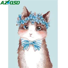 AZQSD картина маслом по номерам милый кот Ручная роспись холст Современное украшение дома Настенная картина для гостиной животное SZYH6268