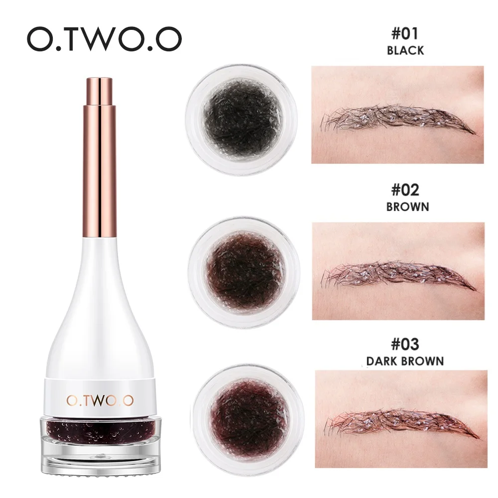 

O.TWO.O 3D Natural Fiber Eyebrow Extensions Gel Waterproof Mascara Silk Eyelash Eyebrows Extension Cream 3 Colors Makeup TSLM2