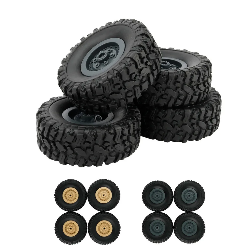 4pcs/Set RC Car Tires For 1/16 Wpl B14 C24 Fy001 Military