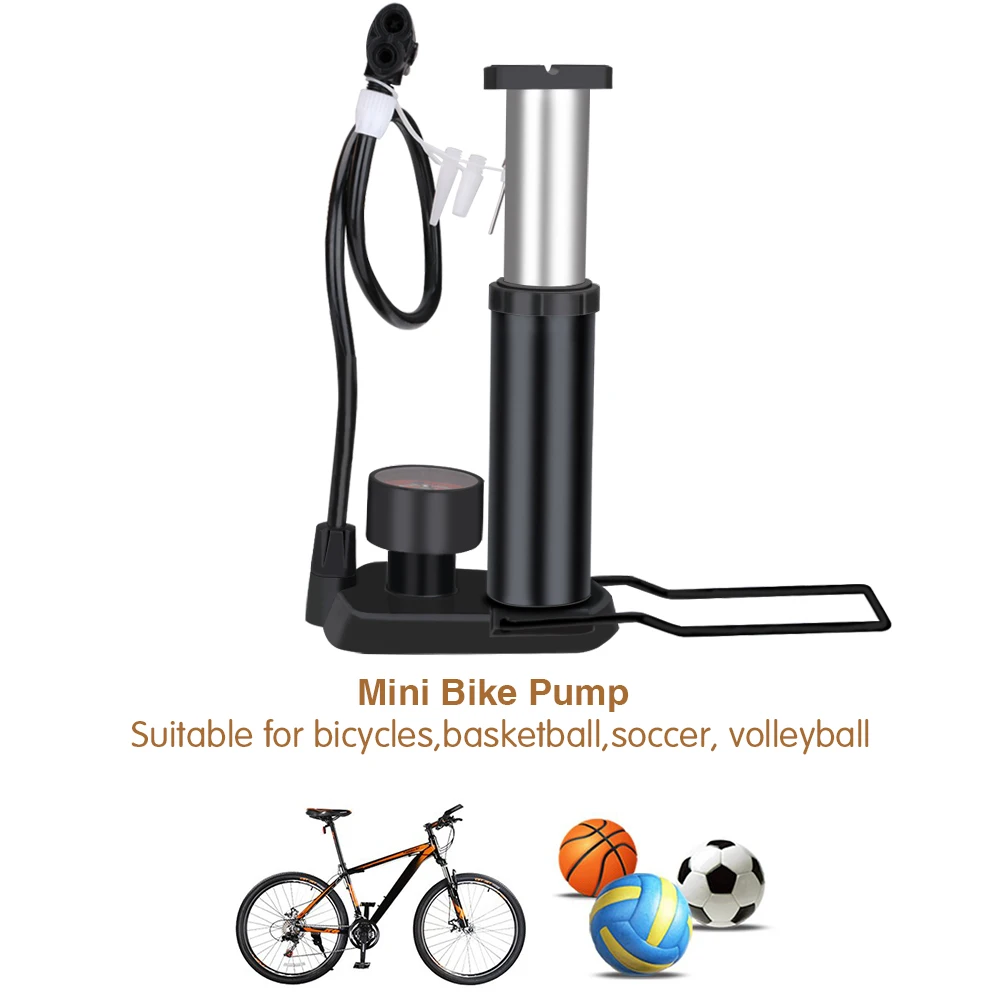 Bike Pump Mini Bike Floor Pump Foot Activated Bicycle Air Pump and Aluminum Alloy Portable Bike Pump Mountain Bike Tire