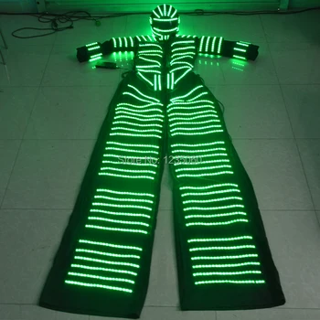 

Newest Multicolor Led Luminous Stilt Robot Suit Ballroom Party LED Clothing Growing Light Kryoman Robot Costume