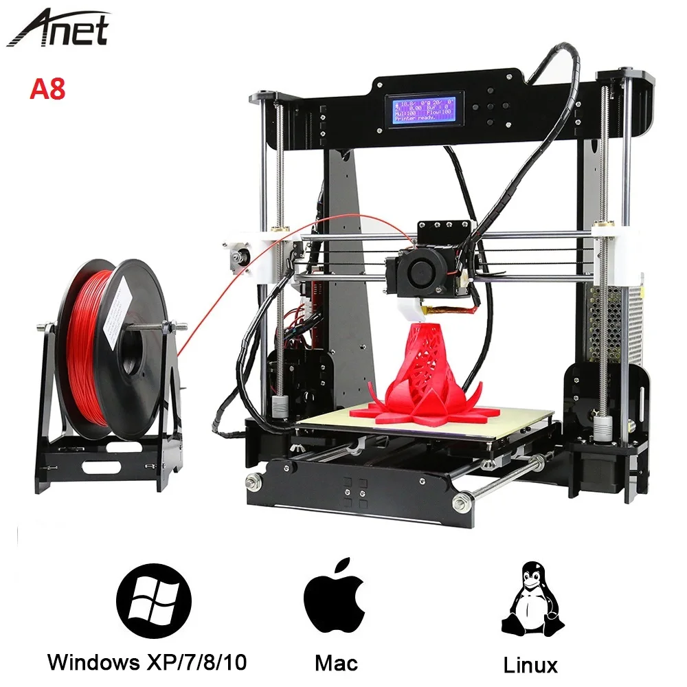 Anet A8 высокой точности 3D принтеры комплект 220x220x240 мм 100 мм/сек. высокая точность DIY 3d
