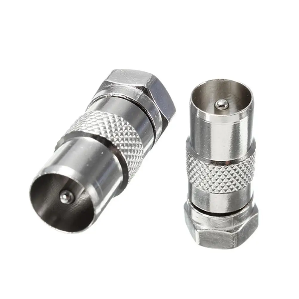 

High Quality F Type Male Adapter 1PC F Type Male Plug To RF Male TV Freeview Aerial Cable Adapter Converter