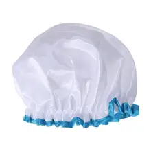 1 шт., шапочка для ванной, атласная, устойчивая к плесени, двухслойная, водонепроницаемая, для купания, шапка для салона, шапочка для спа, шапочка для душа для женщин и девочек