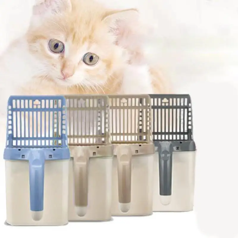 

Dropshipping Useful Cat Litter Shovel Pet Cat Litter Sifter Hollow Neater Scooper Cat Sand Cleaning Scoop with 15pcs Waste Bags