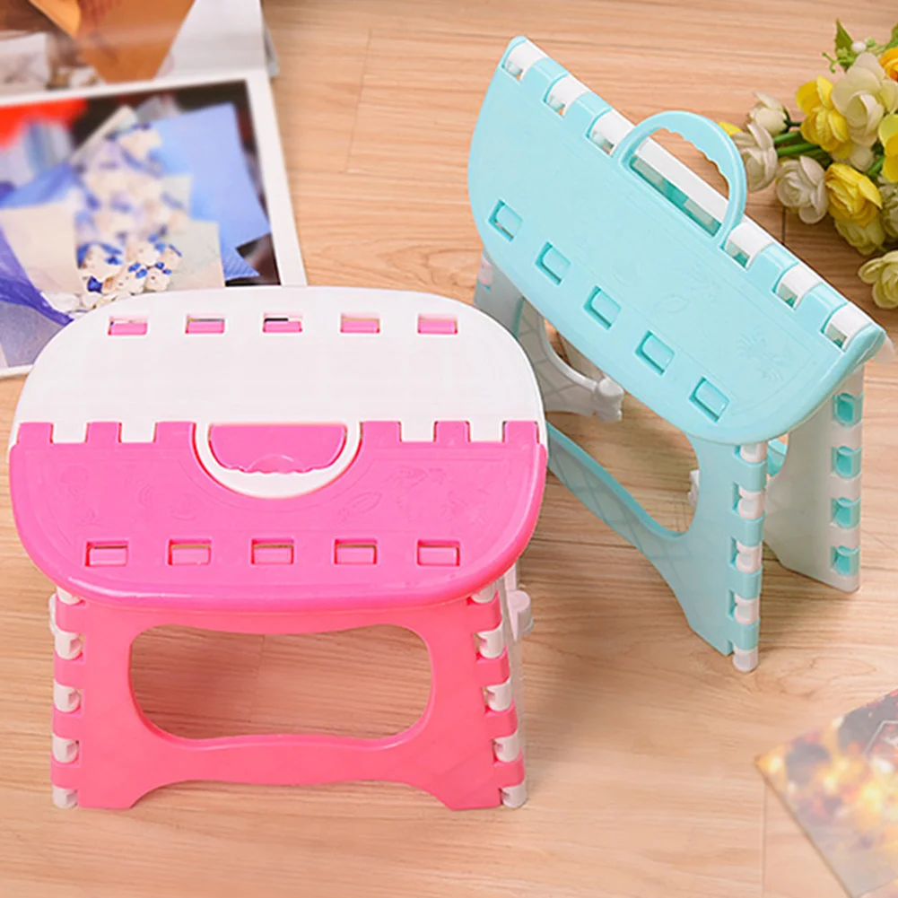 

Lightweight With Handle Seat Children Adult Fishing Bathroom Use Outdoor Anti Slip Space Saving Folding Stool Portable Plastic