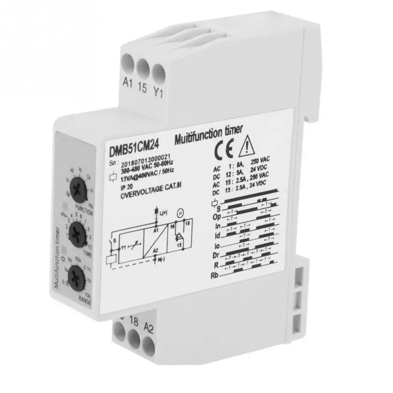 

Hot DC 24V & AC 24-240V Multi-voltage Time Relay Delay OFF Switch with 7 Function Choices functional