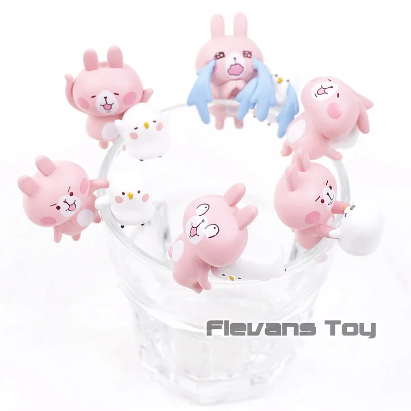 

Kitan Club Putitto Kanahei Pisuke and Usagi Cup Toy Cartoon Kawaii Rabbit PVC Action Figures Dolls 6ocs/set