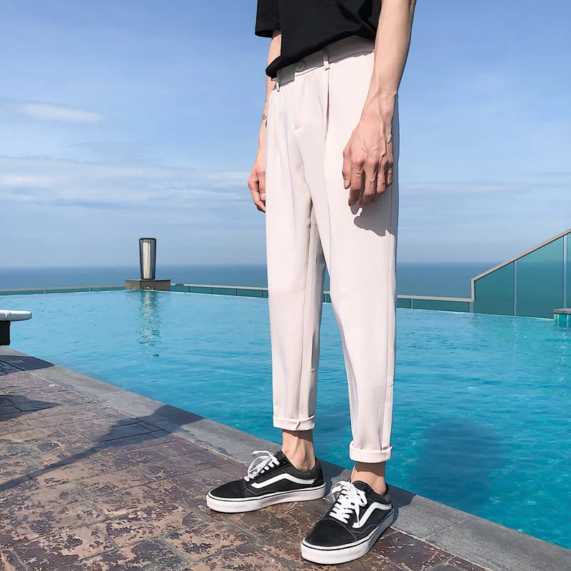 Men's Fashion Spring New Couple Casual Pants S-3XL Temperament Popular Wild Youth Personality Solid Color Loose Simple