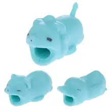 1 шт. мягкие ПВХ в форме животных укус небьющееся кабель для мобильного телефона протектор линии передачи данных провода защитная крышка чехол