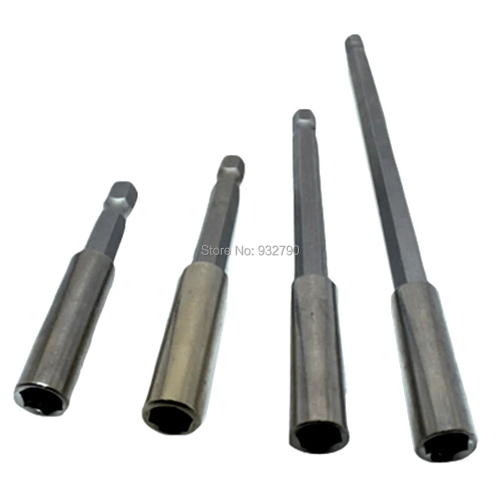 

4pcs Magnetic Extension Bit Holder 60mm 75mm(3") 100mm(4") 150mm(6") 1/4" Hexagon Driver Screwdriver Drill Magnetic Bit Adaptor