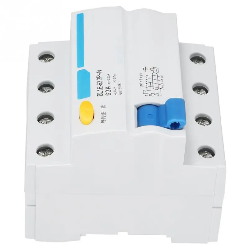 BL1E-63 3P+ N 63A RCCB автоматический выключатель остаточного тока 230 В 30 мА Электрическая защита от утечки мини автоматический выключатель Лидер продаж