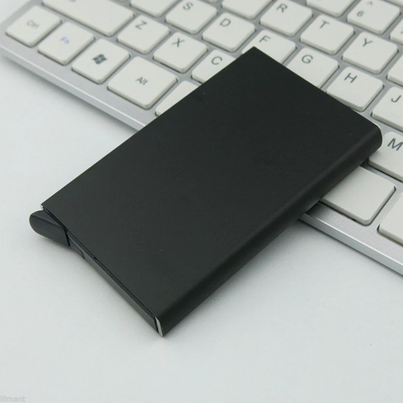 Мужской Алюминиевый RFID блокирующий кошелек с задним карманом ID держатель для