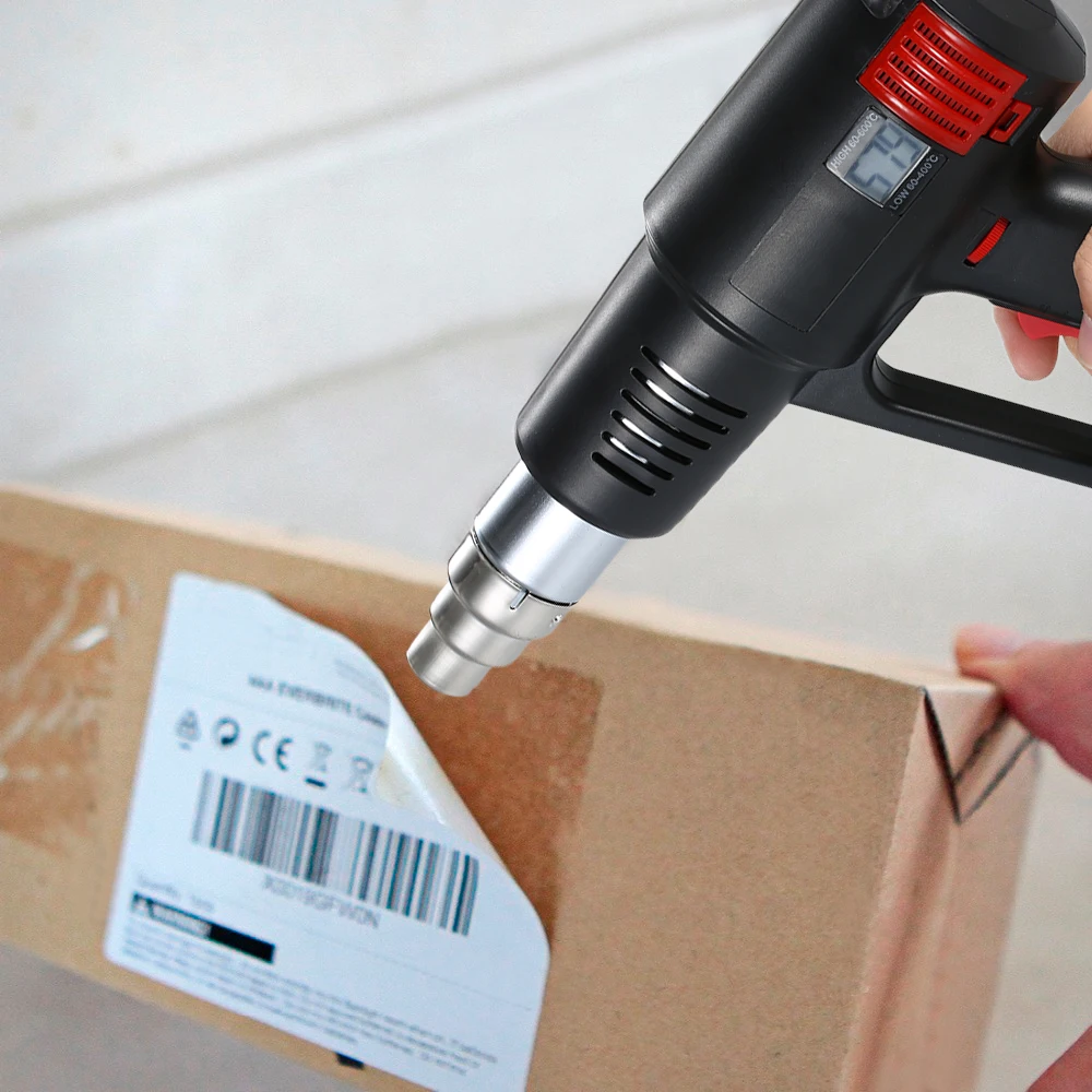 Heat Gun 2000W Advanced Electric Hot Air LCD Digital Handheld with Four Nozzle Attachments Power Tool | Инструменты