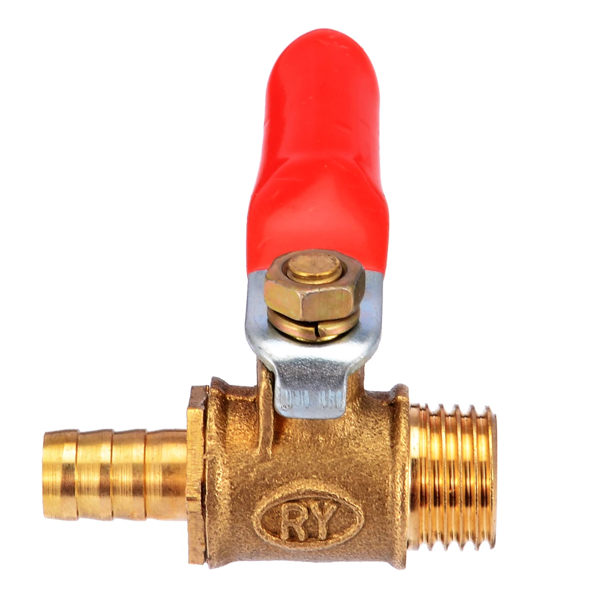 Красный Рычаг Ручка латунный шаровой клапан 1/4 ''PT штекер 13 мм до 8 мм резьбовой шаровой кран Барб шланг соединительная часть трубопровода адаптер